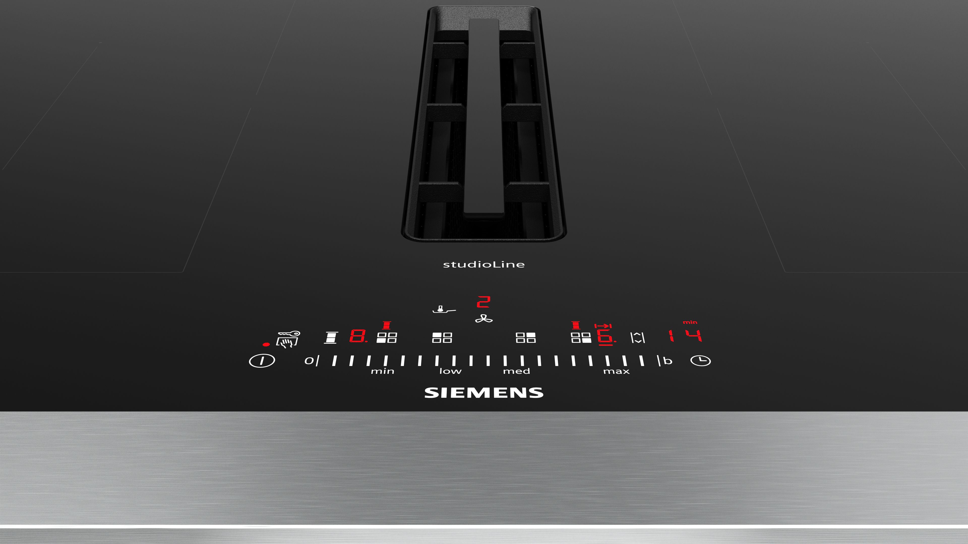 [Zweite Wahl] Siemens ED807FQ25E Induktionskochfeld mit integriertem Wrasenabzug Schwarz 