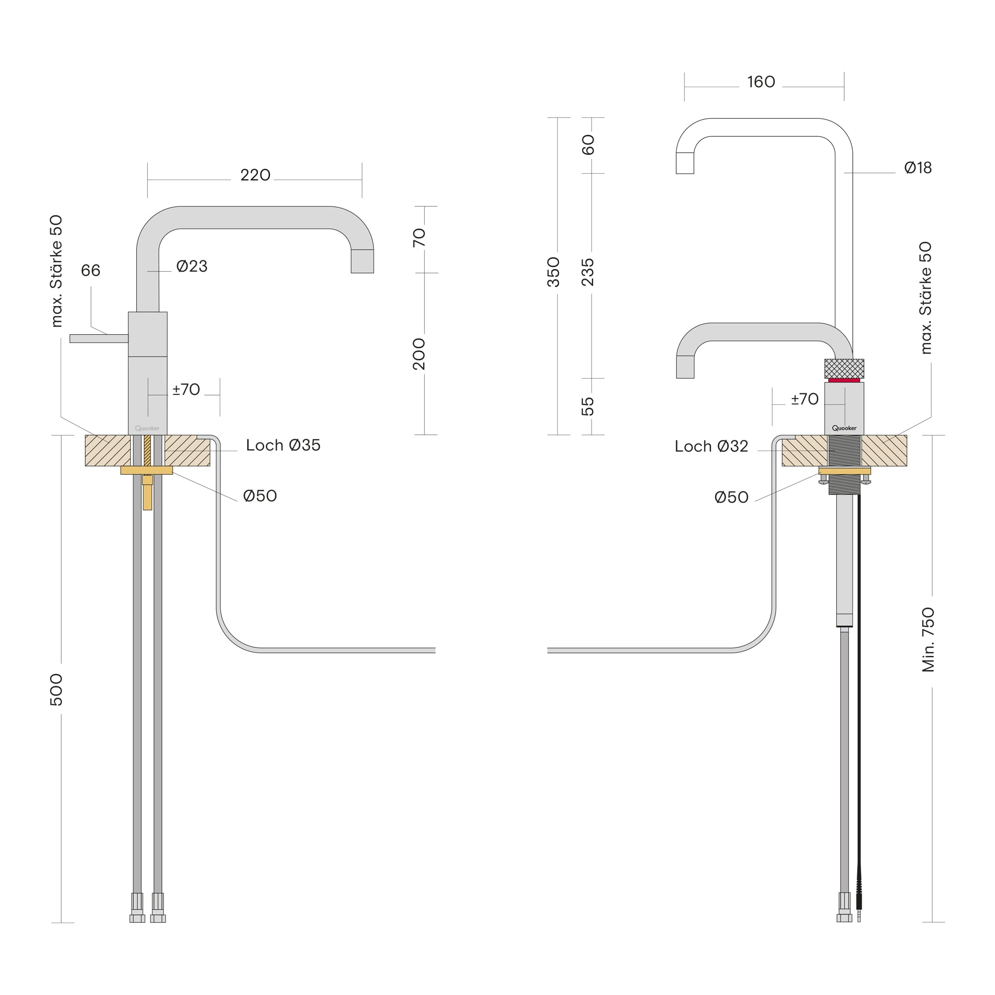 Quooker 3NSCHRTT Armatur verchromt glänzend