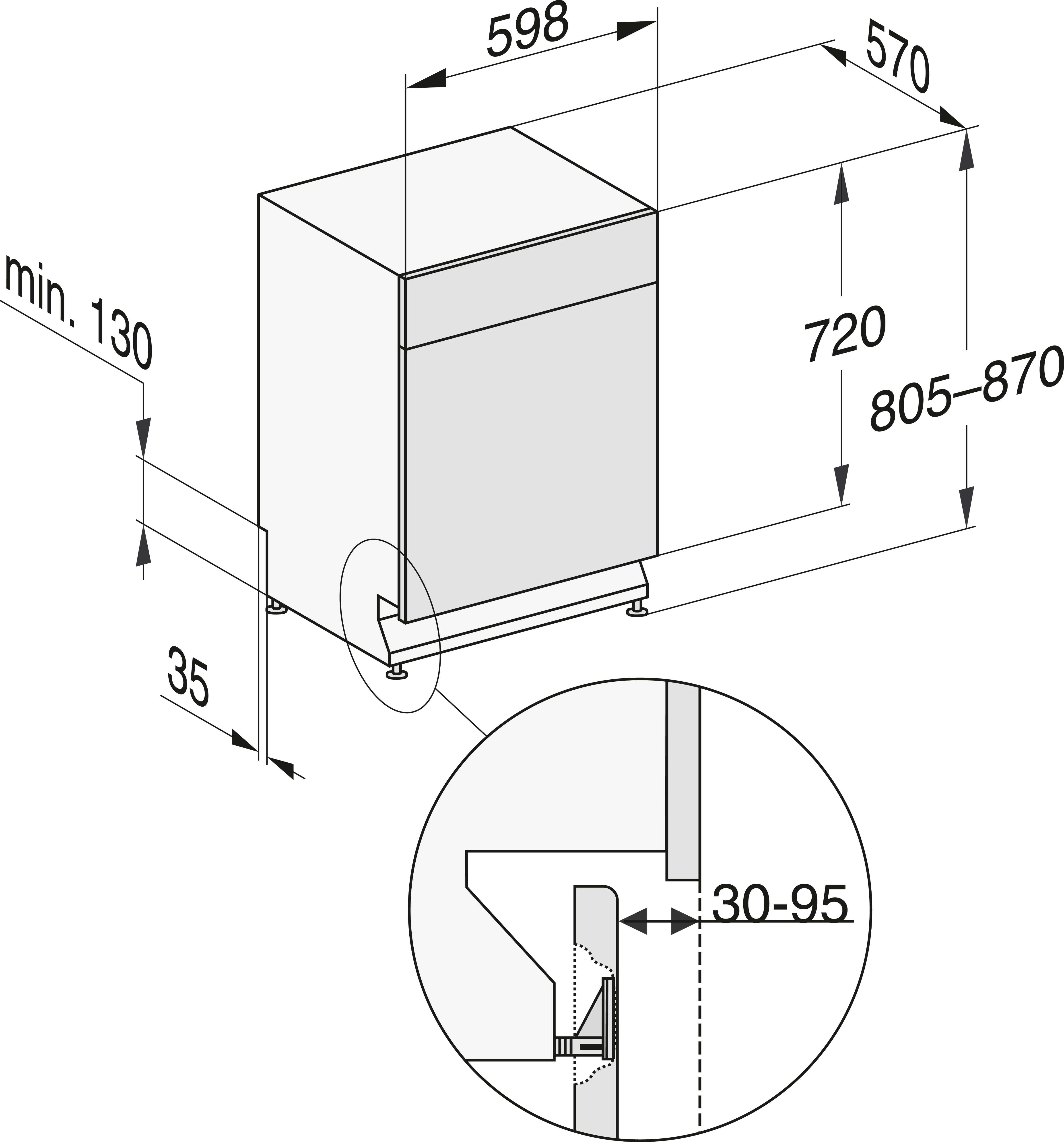 Miele G 7223 SCU E Unterbau-Geschirrspüler Brillantweiß