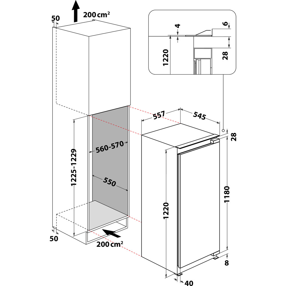 Bauknecht KSI 12GF2 Einbau-Kühlschrank Weiß