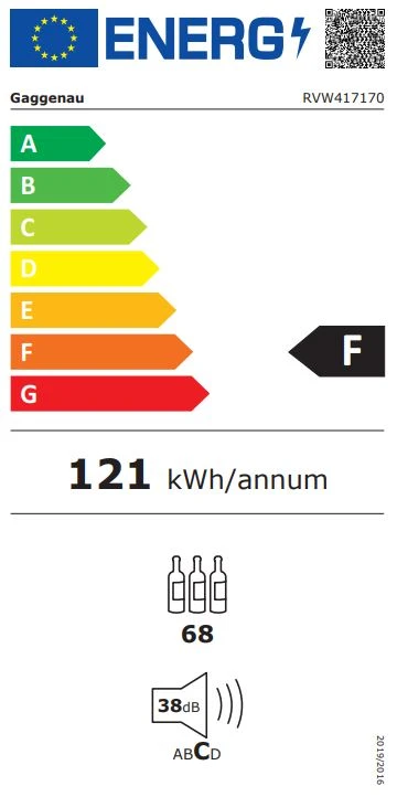 Energy Class F - Full EU energy label