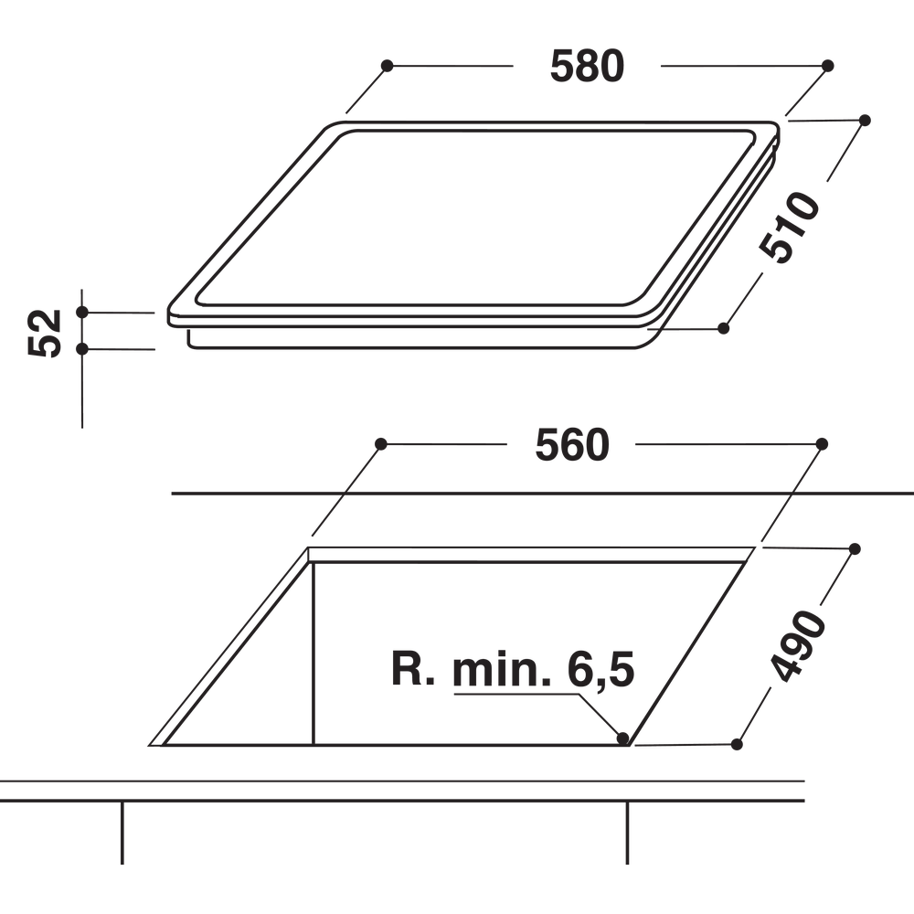 Bauknecht CHR 6640 IN Einbau-Glaskeramikkochfeld Schwarz