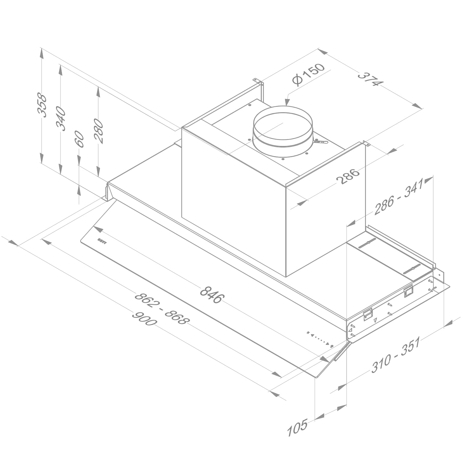 Novy Fusion Pro 8740 Deckenhaube