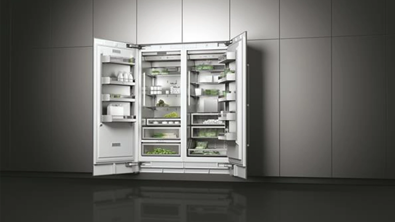 Gaggenau Einbau Kühl-Gefrierkombination mit Side by Side Türen geöffnet