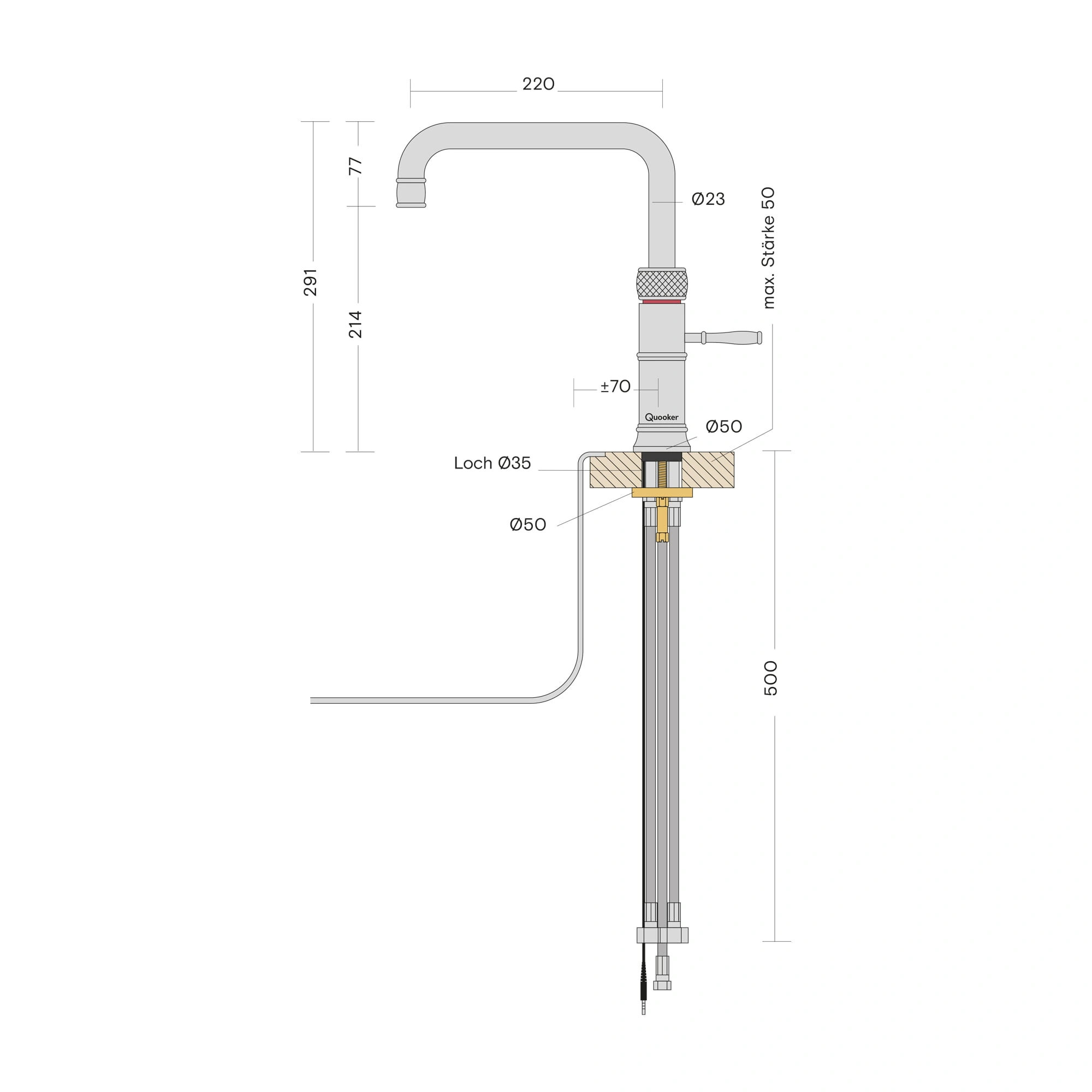 Quooker 22+CFSRVS Armatur Edelstahl