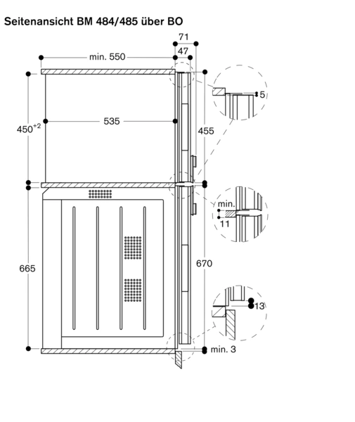 Gaggenau BM484110 Einbau-Backofen mit Mikrowellenfunktion Edelstahl