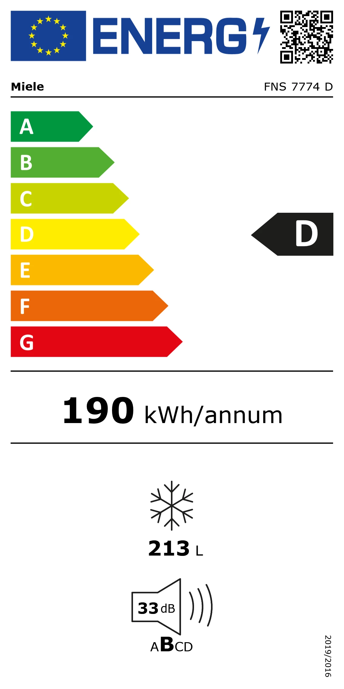 Energieklasse D - Vollständiges EU-Energielabel
