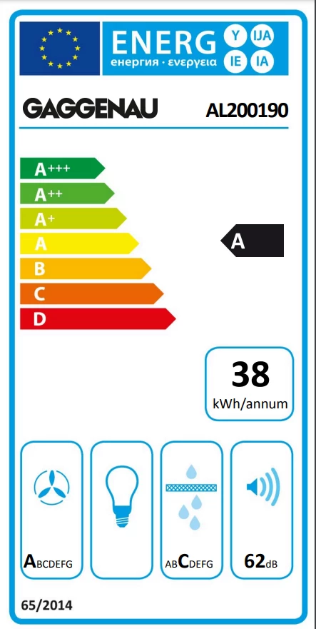 Energy Class A - Full EU energy label