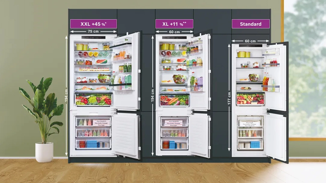 Bosch Einbau-Kühlschrank Größen drei bosch einbau-kühlschränke in verschiedenen größen
