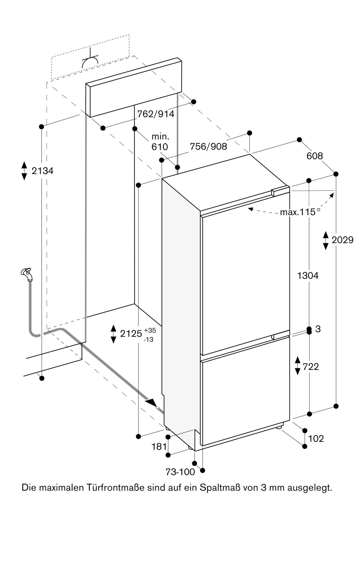 Gaggenau RB472305 Einbau-Kühl-Gefrierkombination 