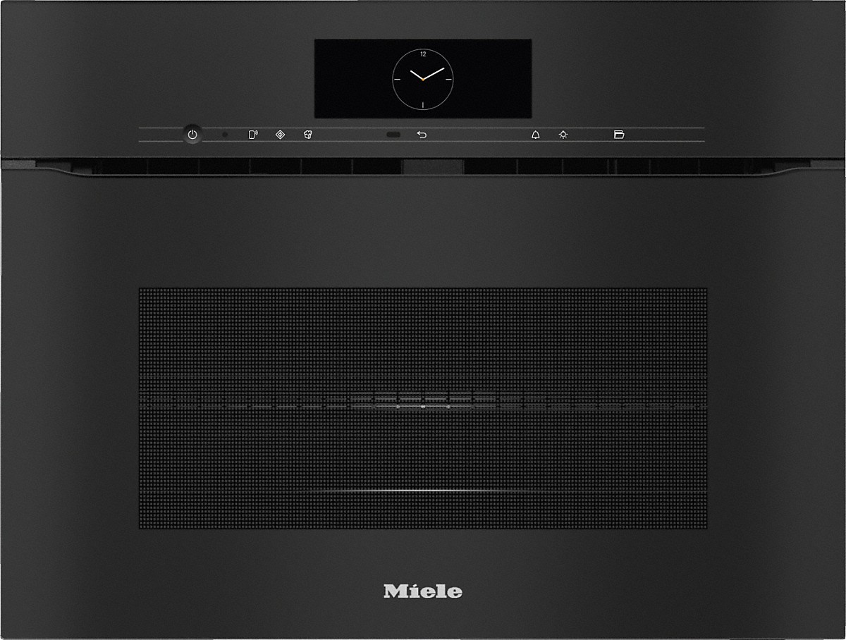 Miele H 7840 BMX Griffloser Kompakt-Backofen mit Mikrowelle Obsidianschwarz