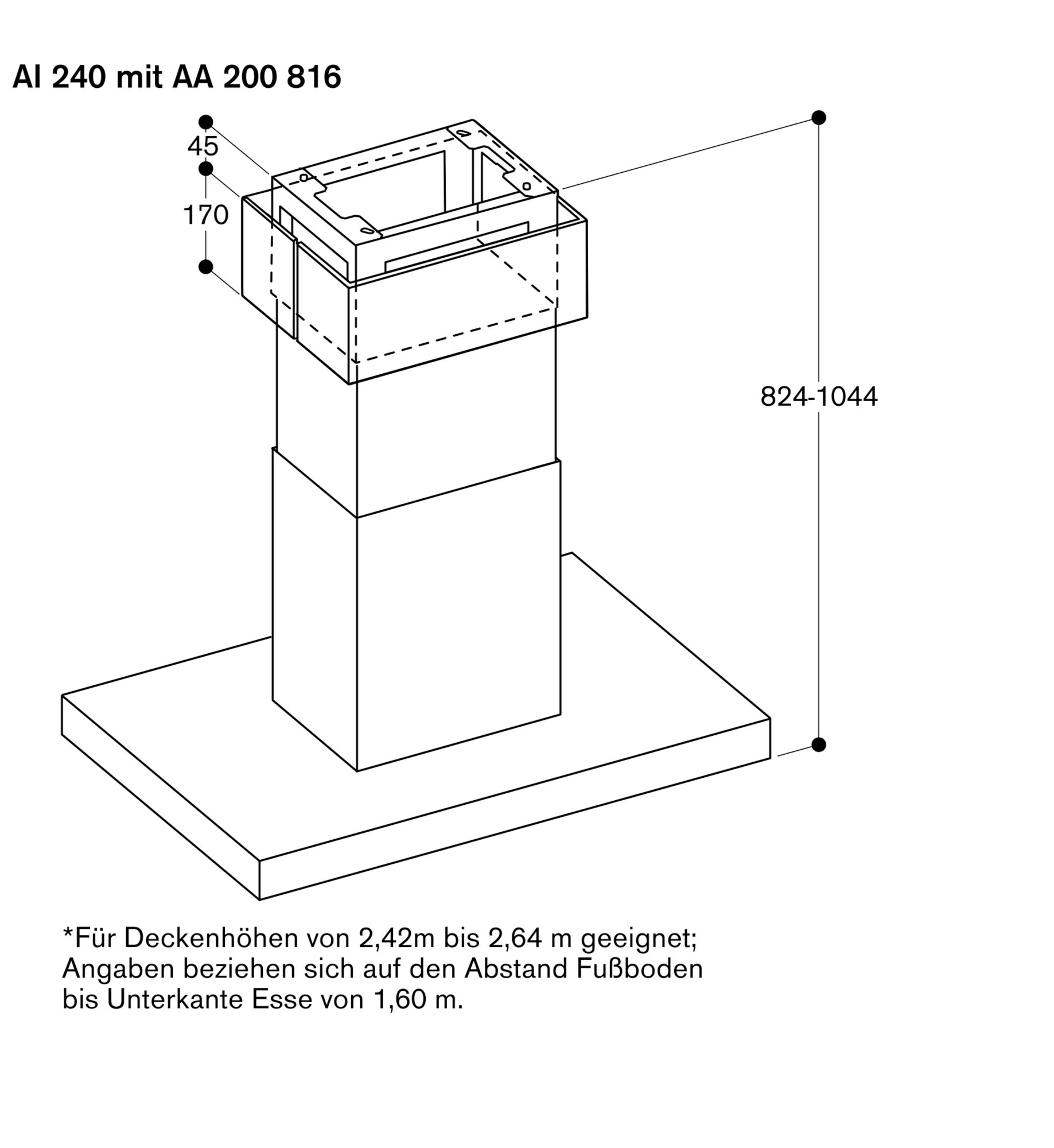 Gaggenau AI240191 Insel-Dunstabzugshaube Edelstahl