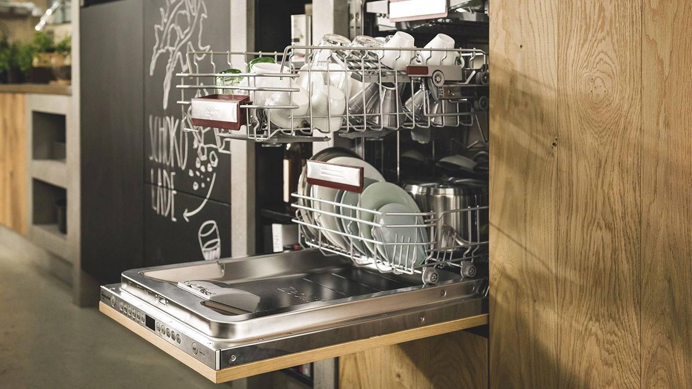 Neff Collection Geschirrspüler vollintegriert geöffneter neff collection geschirrspüler vollintegriert mit geschirr