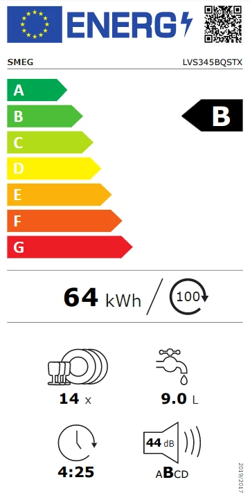 Energy Class B - Full EU energy label