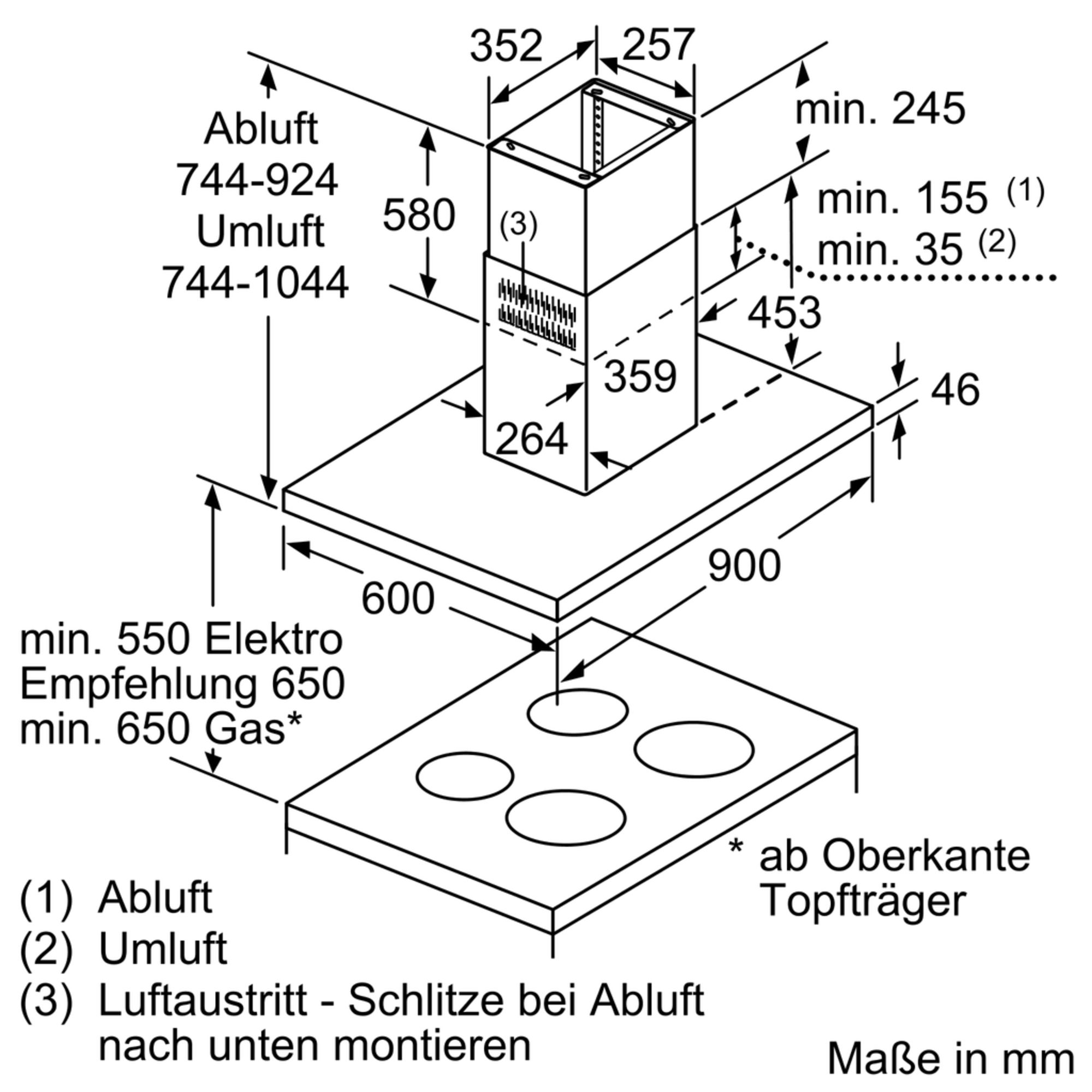 Siemens LF91BUV55 Insel-Dunstabzugshaube Edelstahl