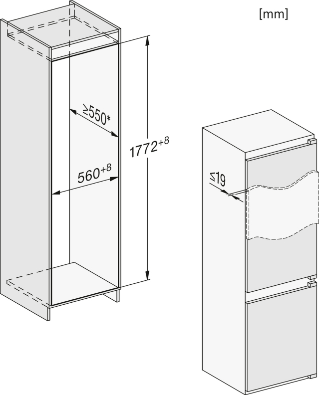 Miele KDN 7724 E Active Einbau-Kühl-Gefrierkombination