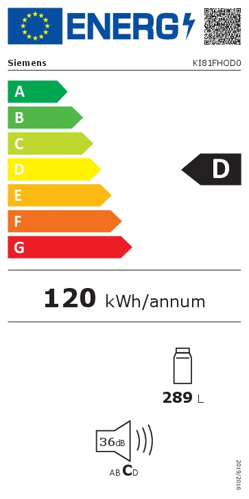 Energy Class D - Full EU energy label