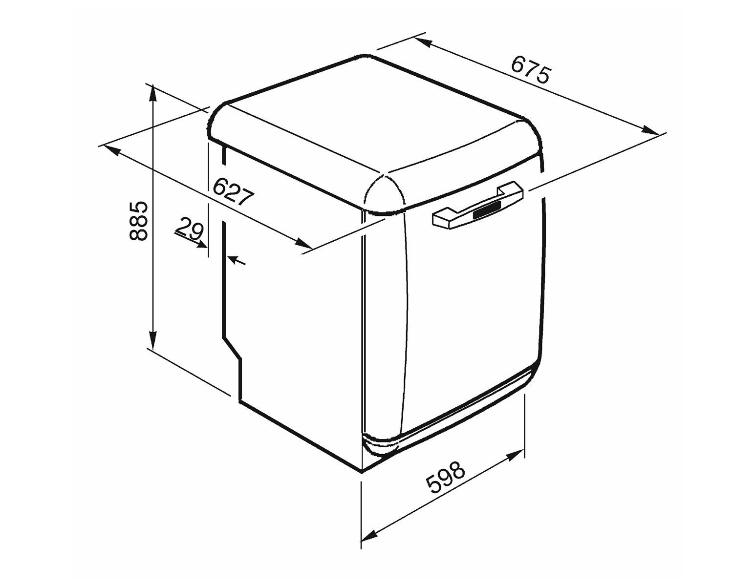 Smeg LVFABBL3 Stand-Geschirrspüler Schwarz