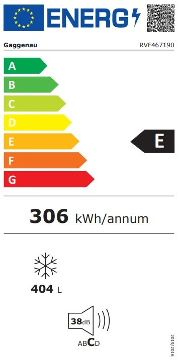 Energieklasse E - Vollständiges EU-Energielabel