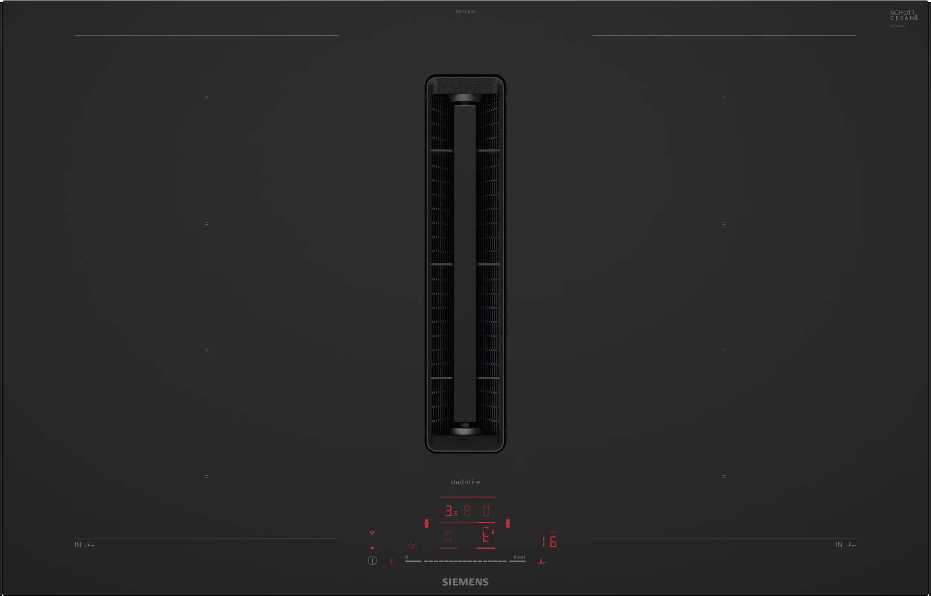 Siemens EX87BHL26E Induktionskochfeld mit integriertem Wrasenabzug Mattschwarz