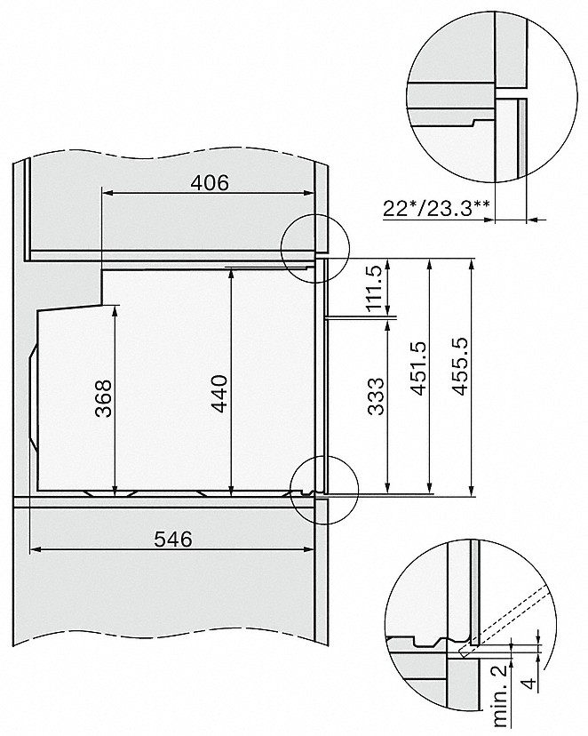 Miele H 7440 BPX Griffloser Kompakt-Backofen Obsidianschwarz