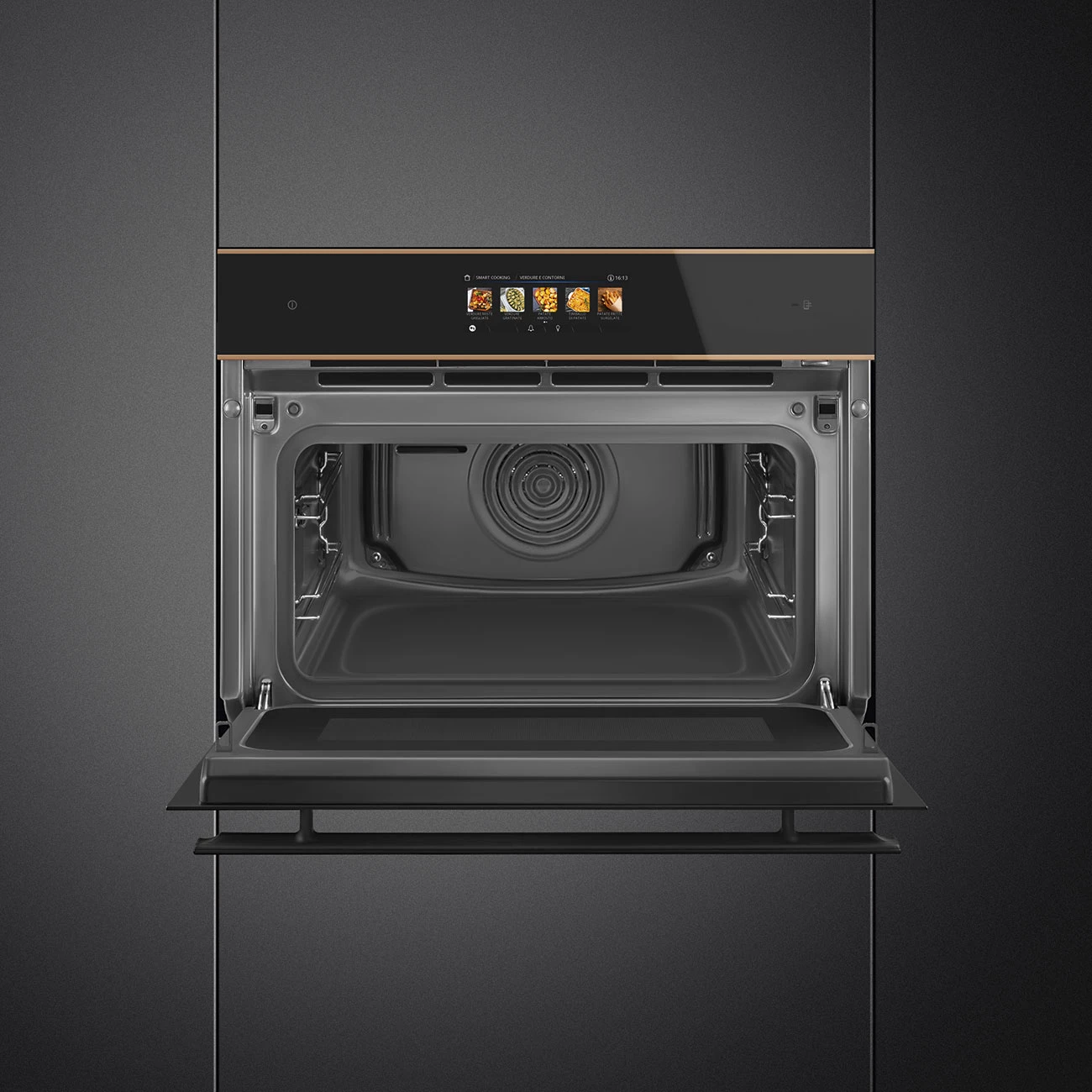 Smeg SO4606WAPNR Einbau-Backofen mit Mikrowellen- und Dampffunktion Schwarz