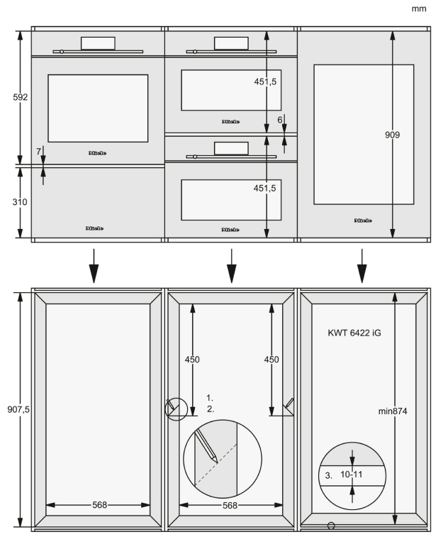 Miele KWT 6422 iG Einbau-Weintemperierschrank Graphitgrau