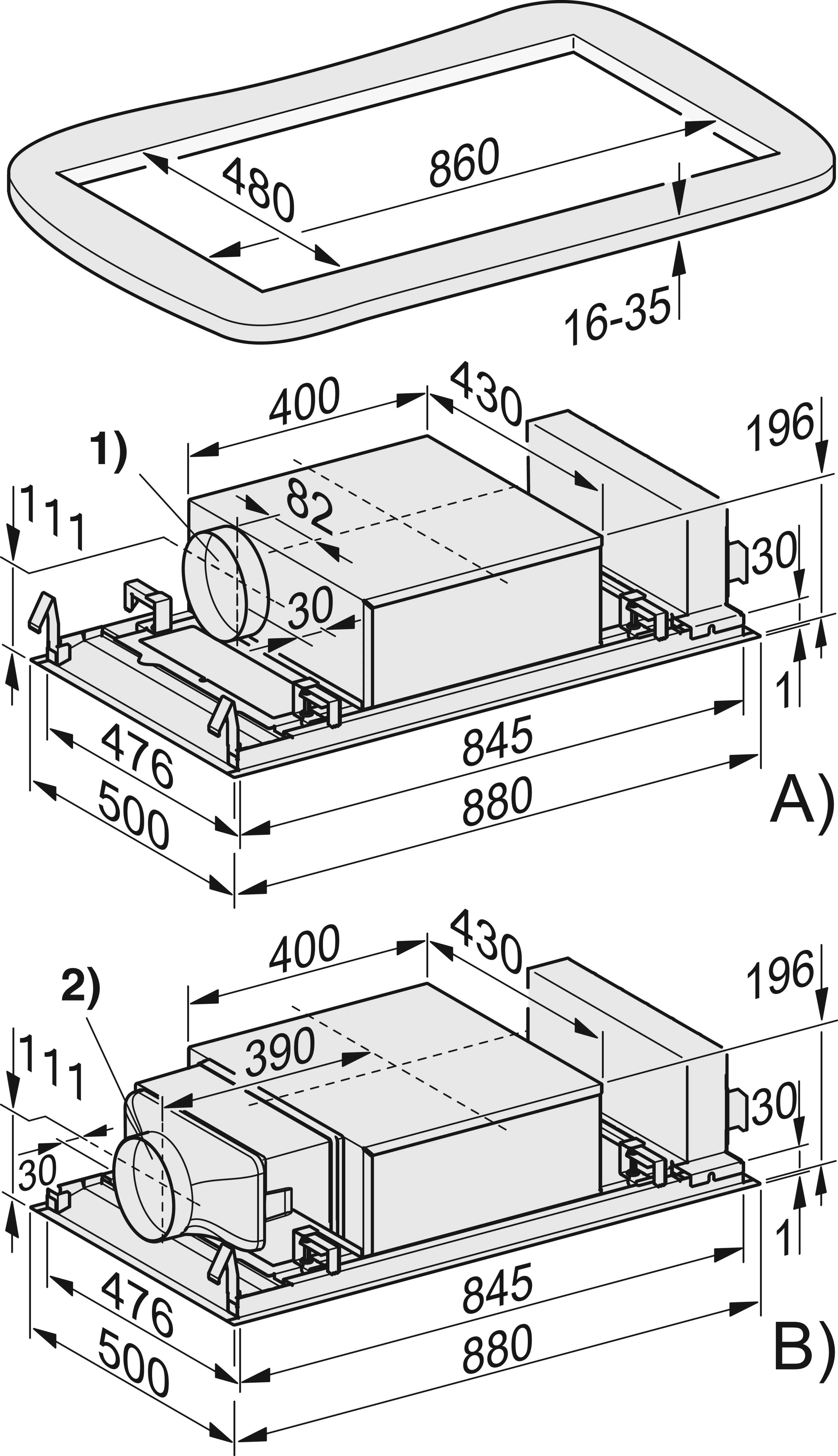 Miele DAC 4940 Stella Ambient Deckengebläse Schwarz matt