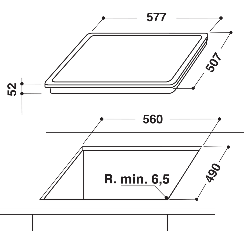 Bauknecht CHR 6642 IN Einbau-Glaskeramikkochfeld Schwarz