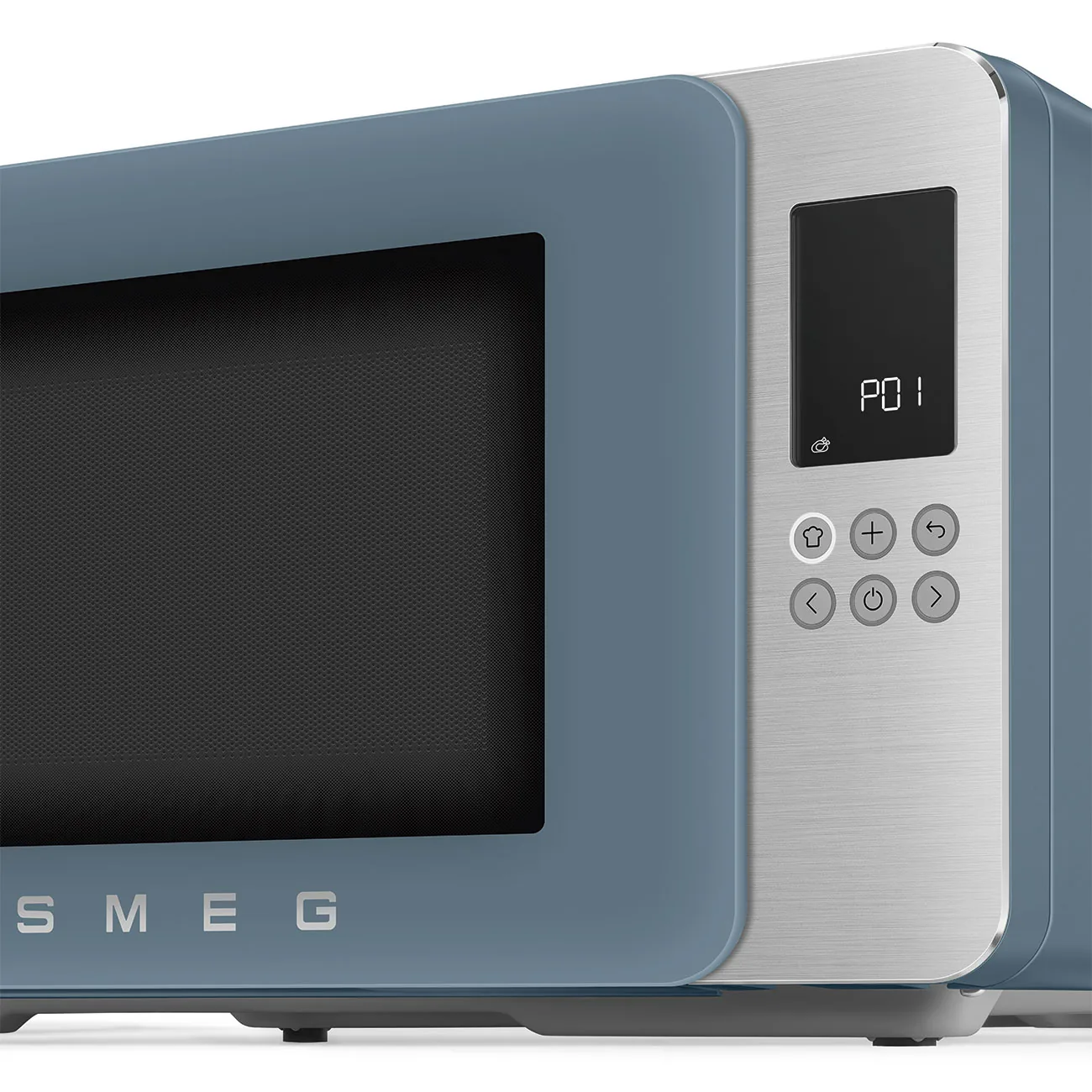 Smeg MOC01SBMEU Kombi-Tisch-Mikrowelle Storm Blue-Matt-Aluminium