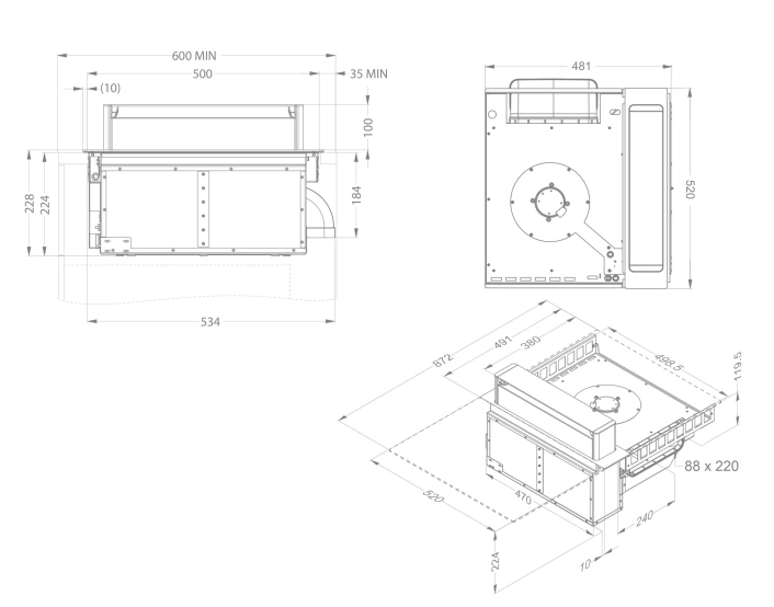 Novy Up Power Teppan 40006 Muldenlüftung Schwarz