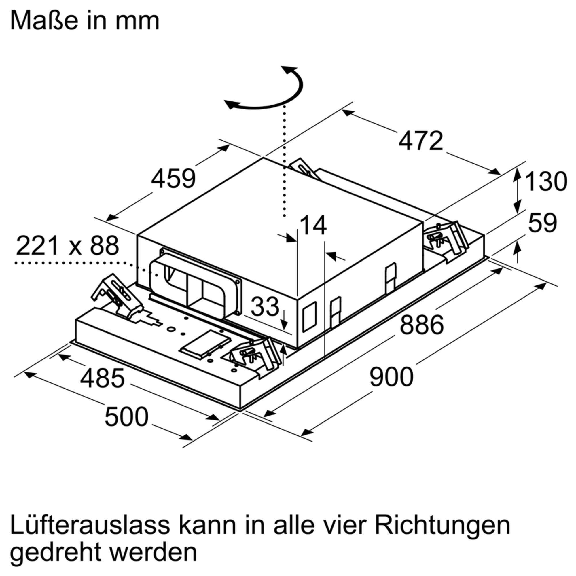 Siemens LR96CBS25 Deckenhaube Weiß