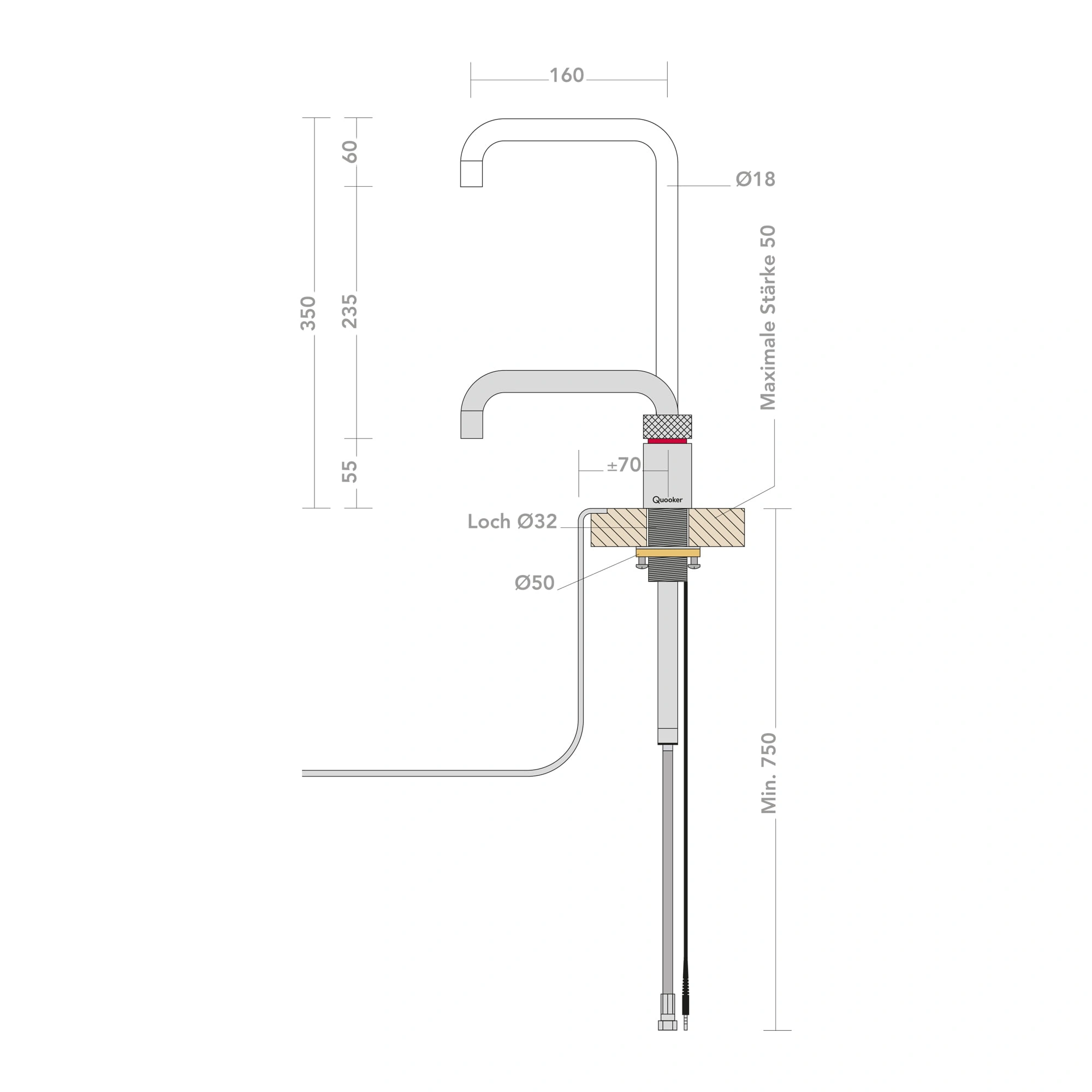 Quooker 3NSCHR Armatur verchromt glänzend