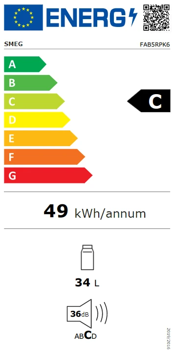 Energy Class C - Full EU energy label