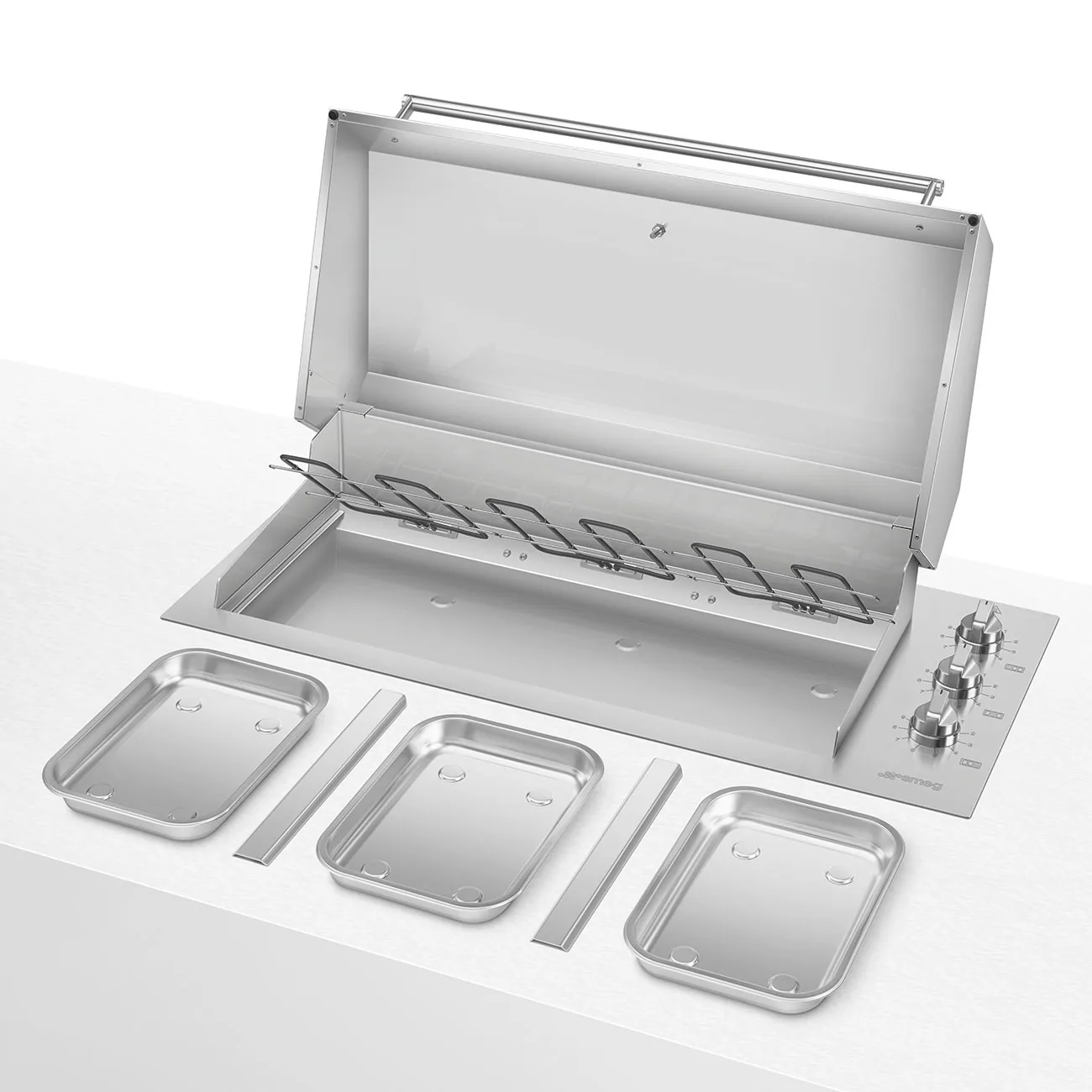 Smeg BBQE12X Elektro-Grill Edelstahl