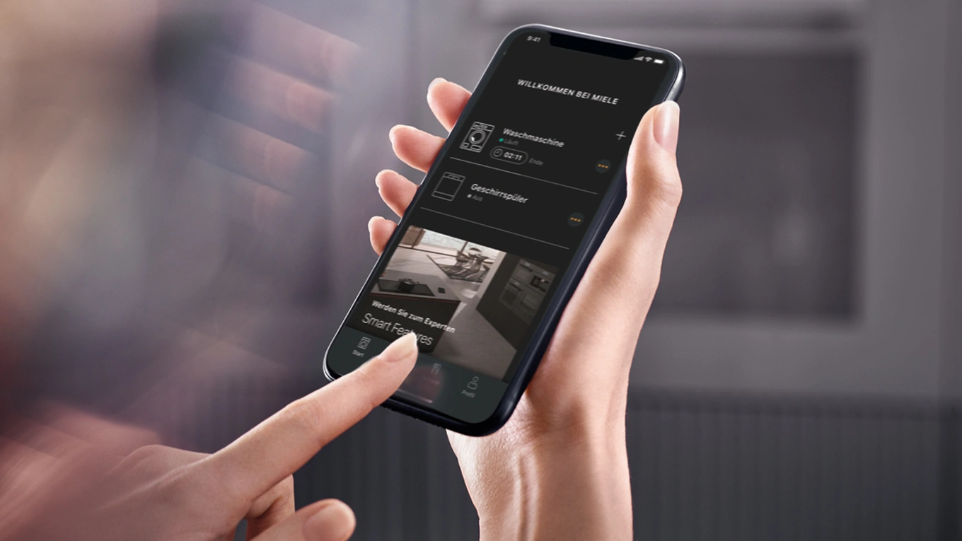 Miele@home App smarte Geräte von miele in der miele@home App auf dem Smartphone