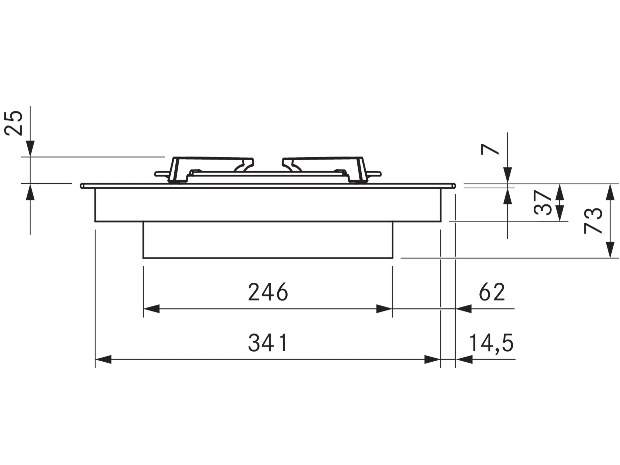 Bora PKG3 Gaskochfeld Schwarz