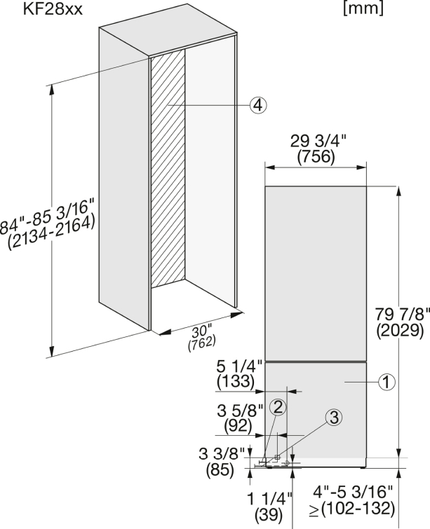 Miele KF 2802 Vi Einbau-Kühl-Gefrierkombination 