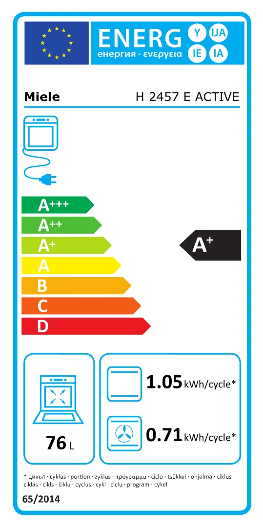 Energy Class A+ - Full EU energy label