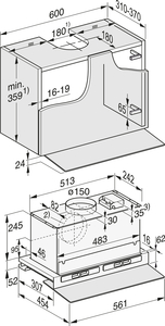 Miele DAS 4640 Flachpaneelhaube Transparent Glas