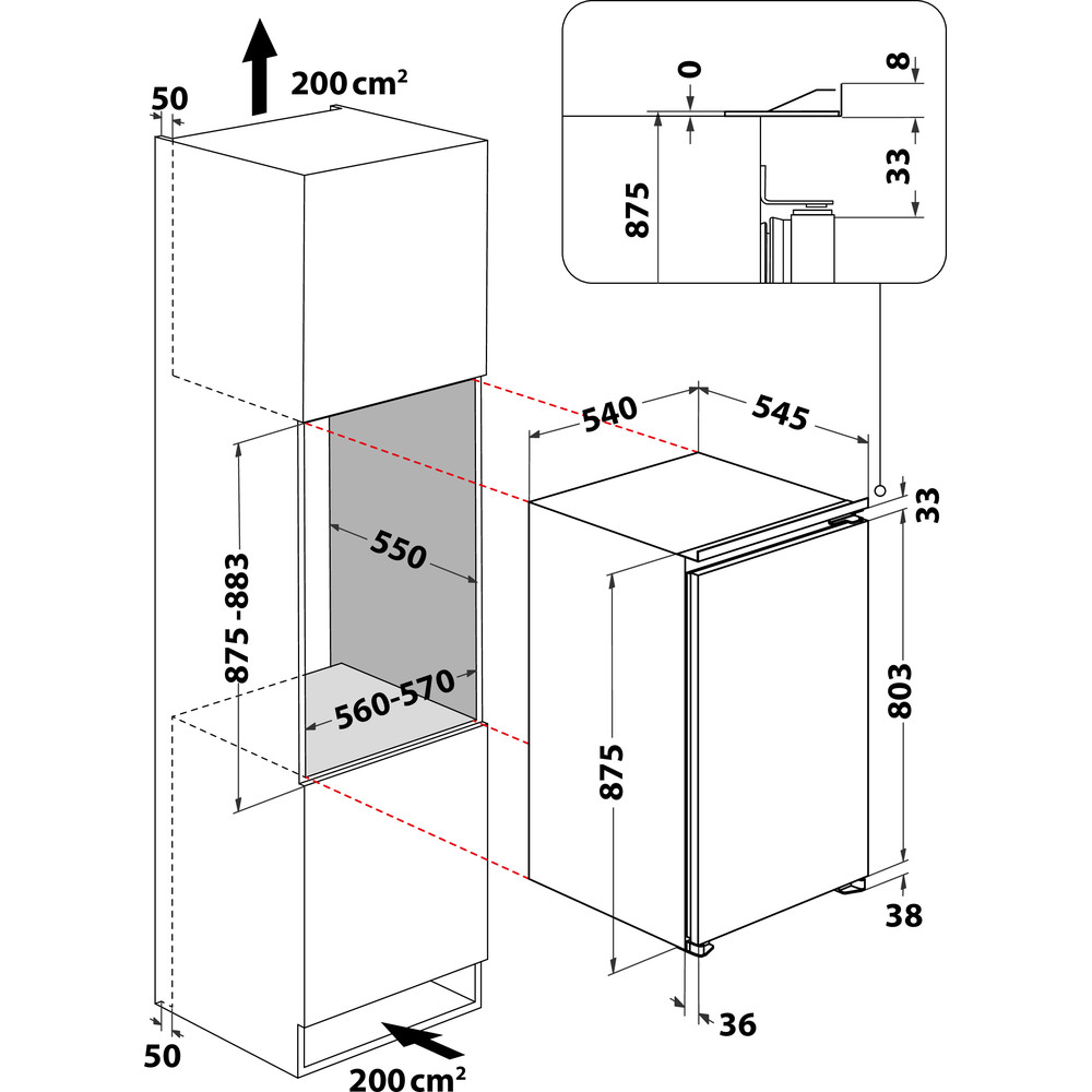 Bauknecht KSI 9VF2 Einbau-Kühlschrank Weiß