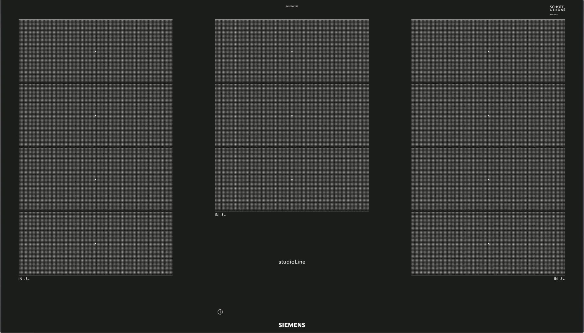 Siemens EX977KXX5E Einbau-Induktionskochfeld Schwarz