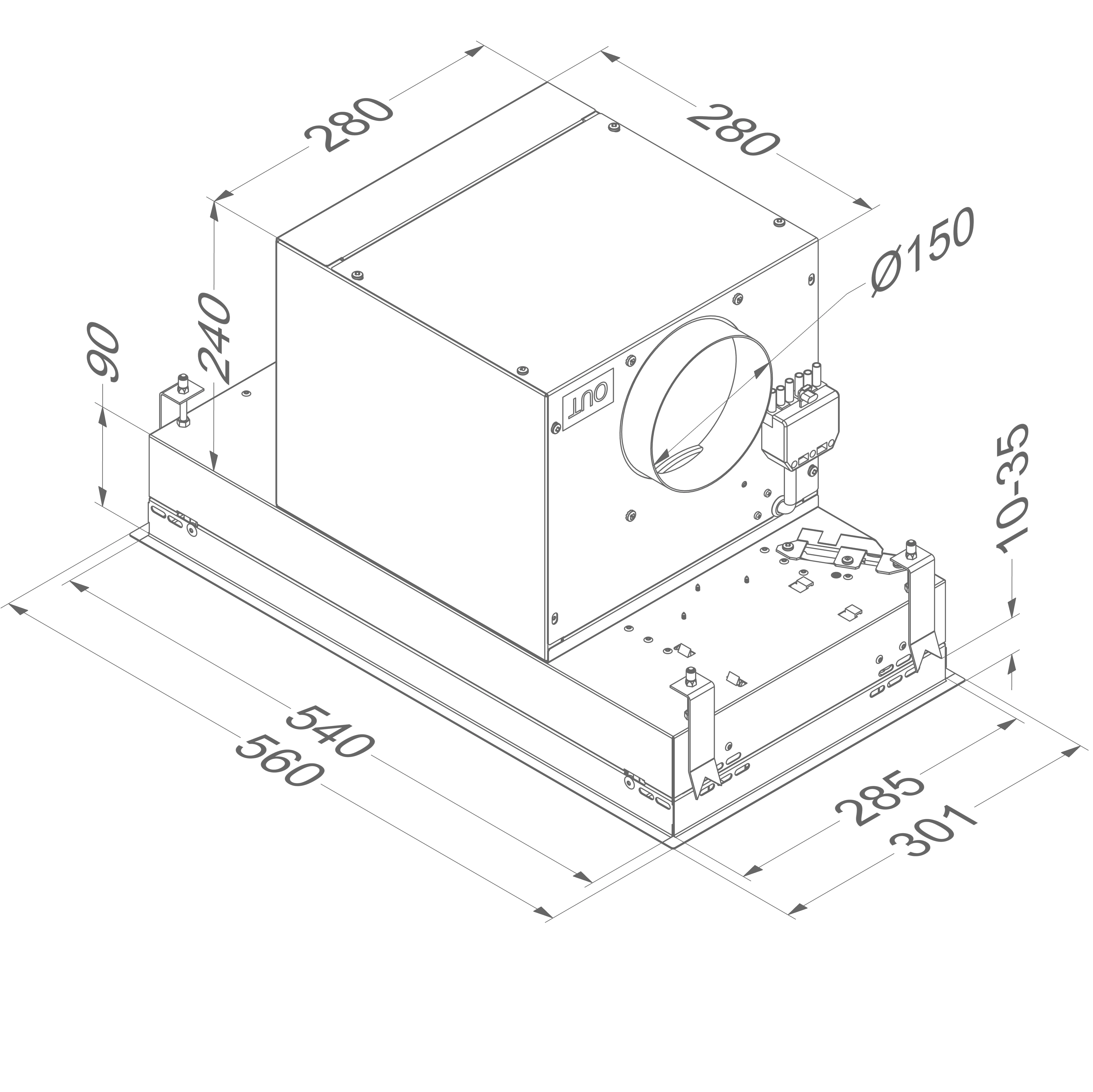 Novy Mini Pure'line 810 Lüfterbaustein Edelstahl