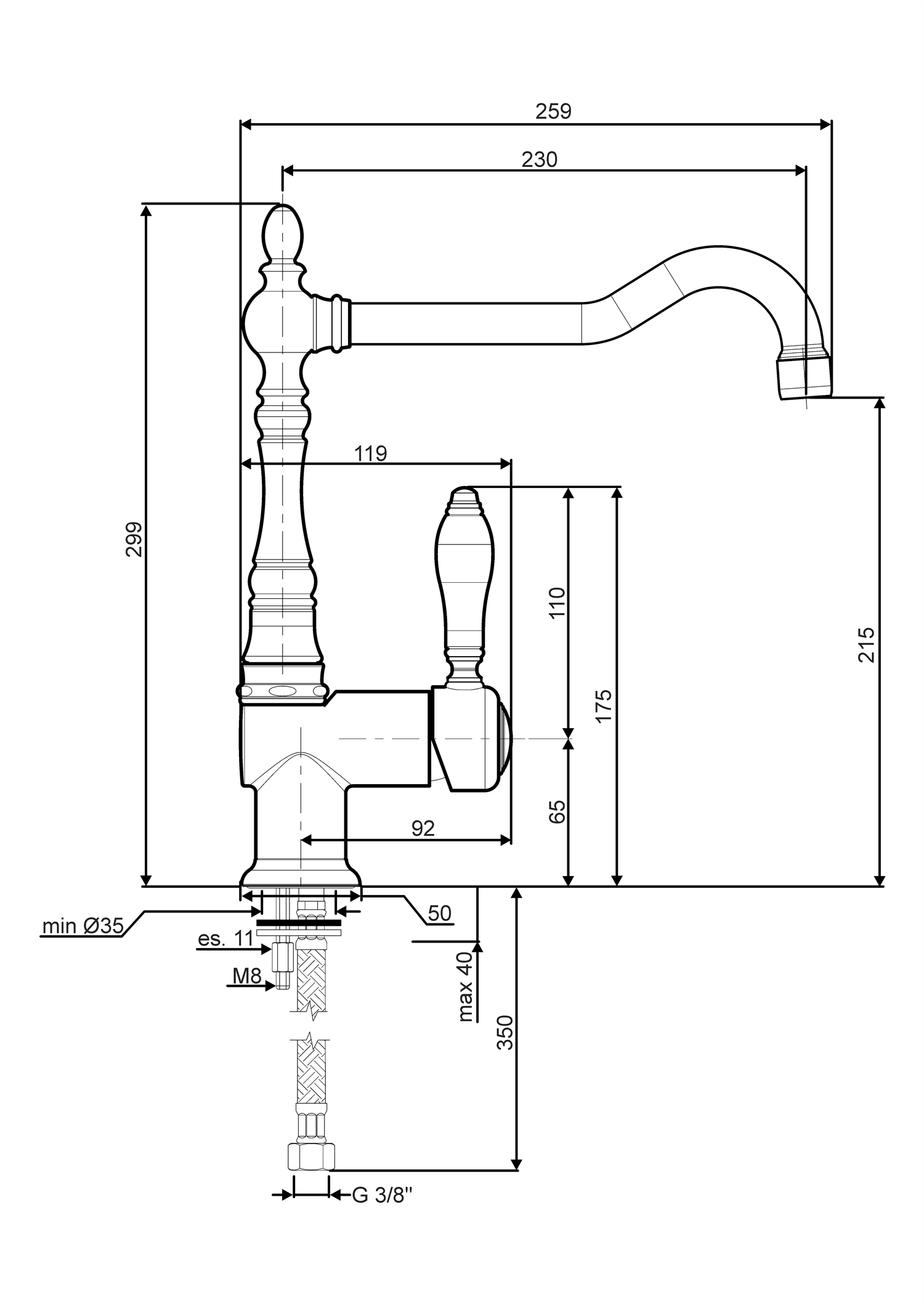 Smeg MIR6O-2 Armatur Messing Antik-Design