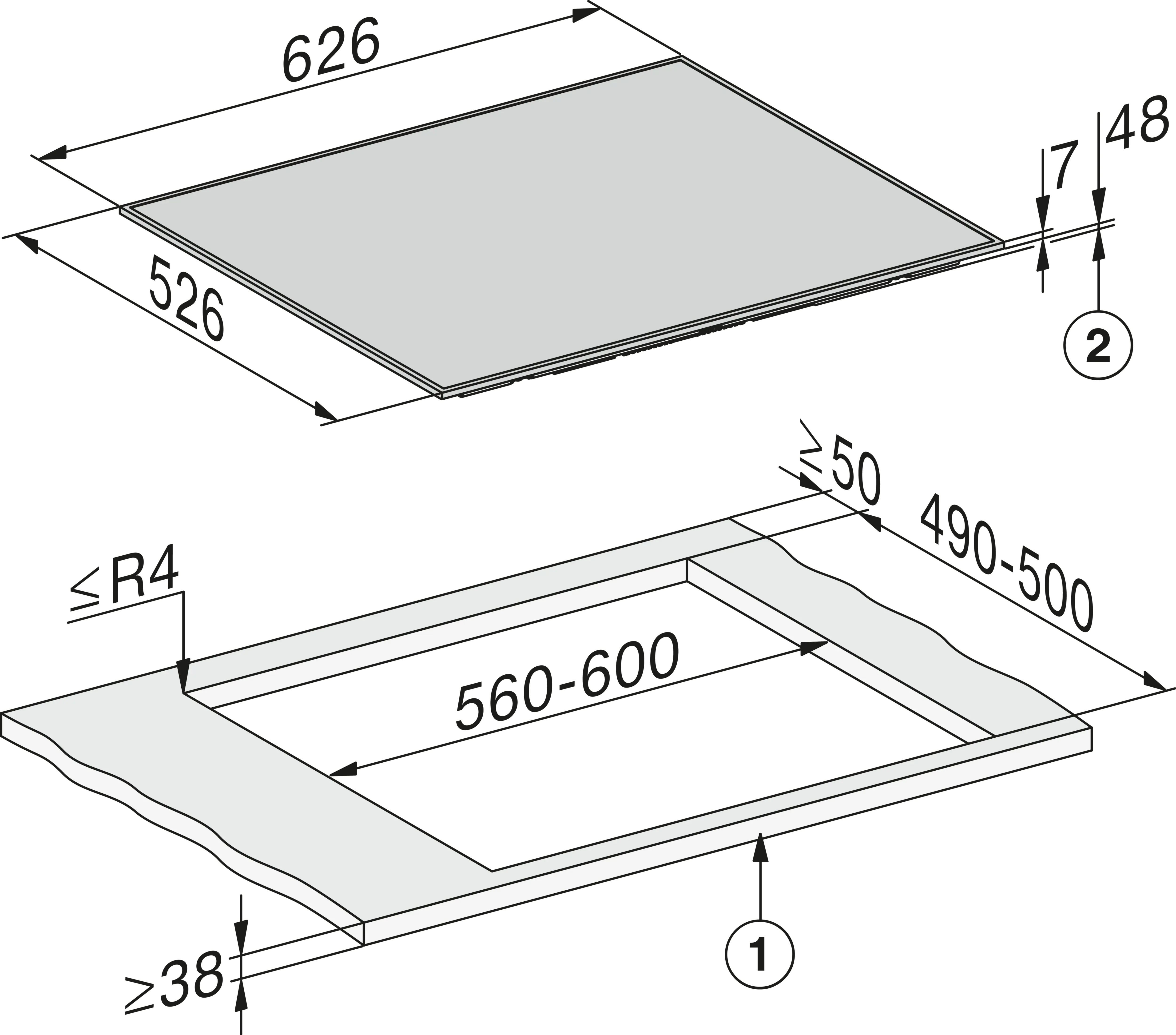 Miele KM 7061 FR Herdgesteuertes Induktionskochfeld Schwarz