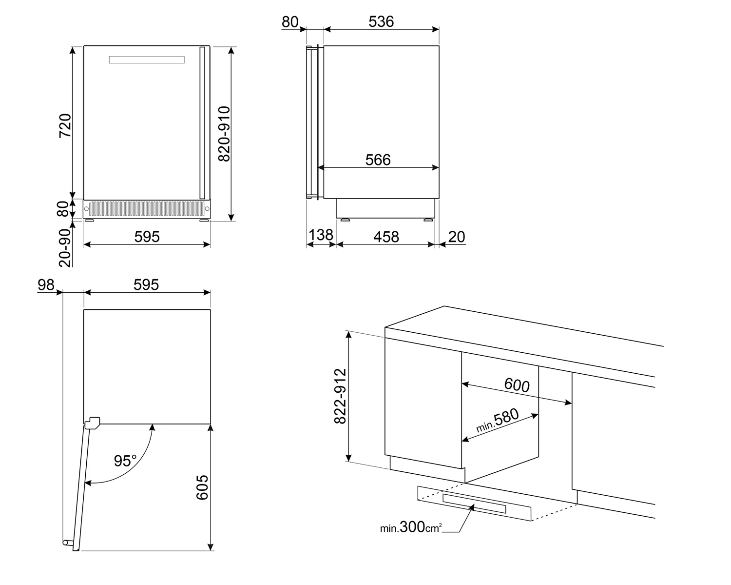 Smeg CVI138LG Einbau-Weintemperierschrank Neptune Grey