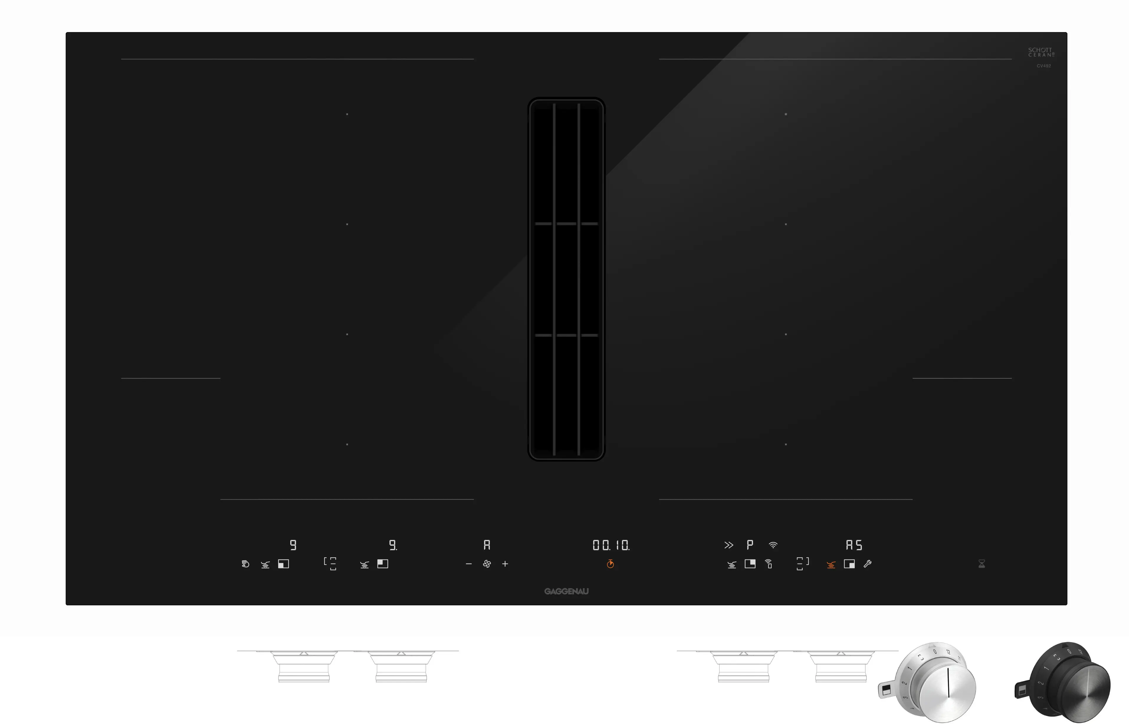 Gaggenau CV492105 Induktionskochfeld mit integriertem Wrasenabzug Schwarz
