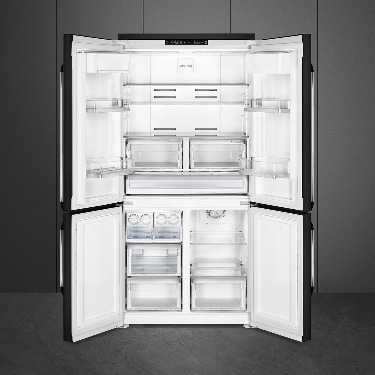 [Zweite Wahl] Smeg FQ960BL5 Side-by-Side Stand Kühl-/Gefrierkombination Schwarz 