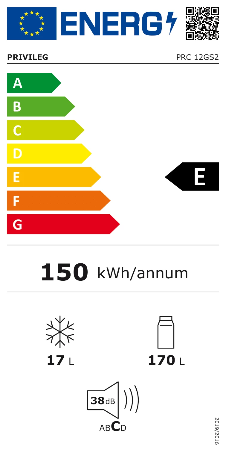 Energieklasse E - Vollständiges EU-Energielabel