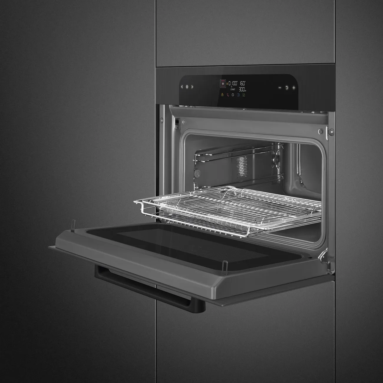 Smeg SO4202M1B Kompakt-Backofen mit Mikrowelle Schwarz